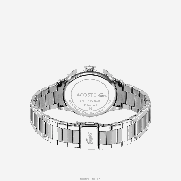 Lacoste ladycroc 3 wijzers horloge - zilver met edelstalen band 0828H2923 zwart 000 vrouwen