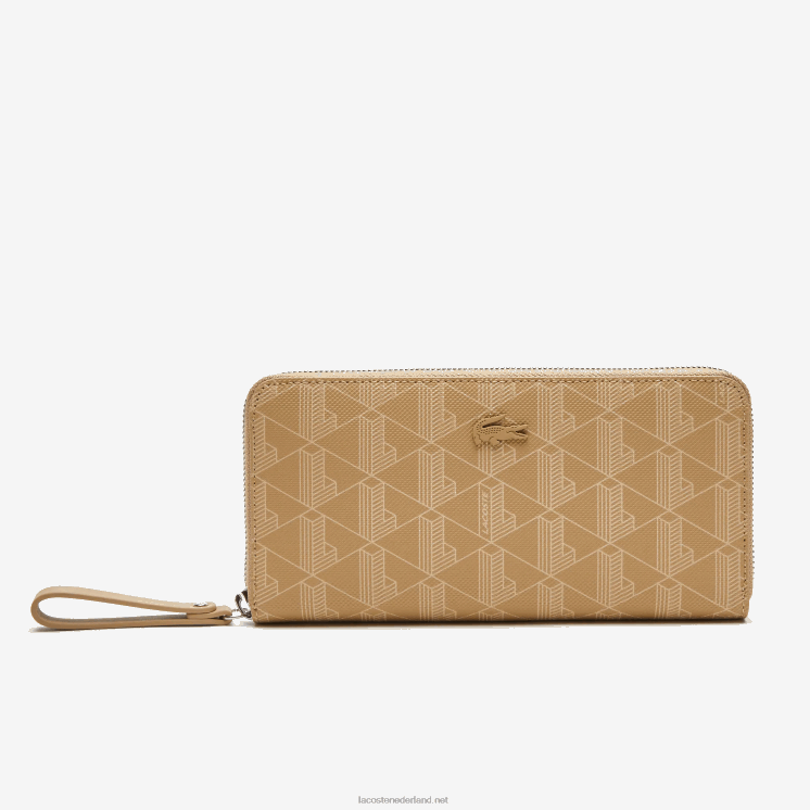 Lacoste Portefeuille met rits en monogramprint 0828H2773 weens beige l01 vrouwen