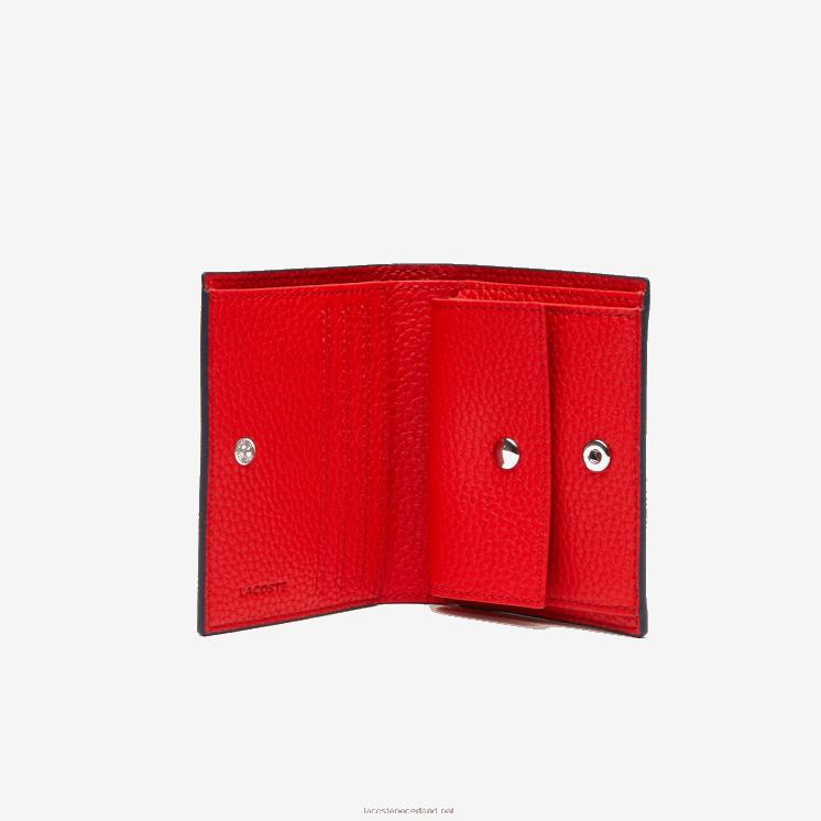 Lacoste anna kleine opvouwbare portemonnee 0828H2841 marine 166 rood b50 vrouwen