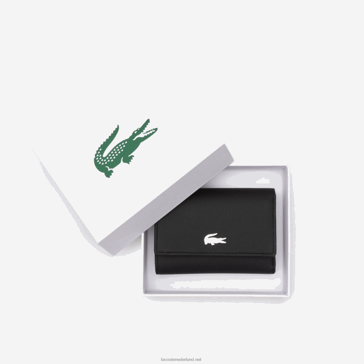Lacoste anna snap portemonnee vooraan 0828H2816 zwarte krema a91 vrouwen