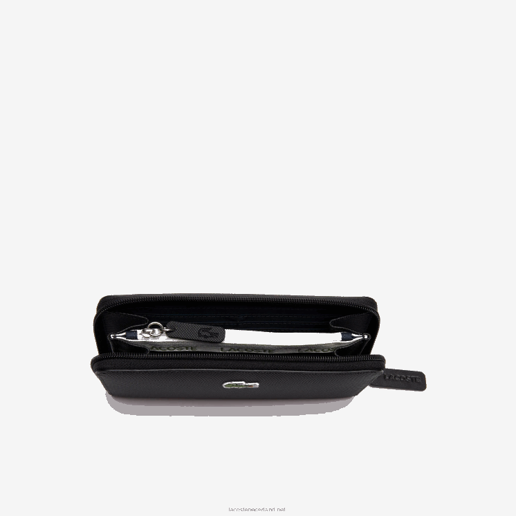 Lacoste l.12.12 concept petit pique portemonnee met rits voor 12 kaarten 0828H2813 zwart 000 vrouwen