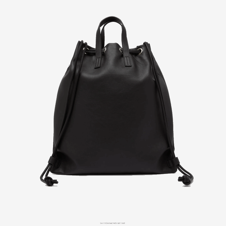 Lacoste contrast geografische coördinaat platte rugzak 0828H2105 zwart wit 279 vrouwen