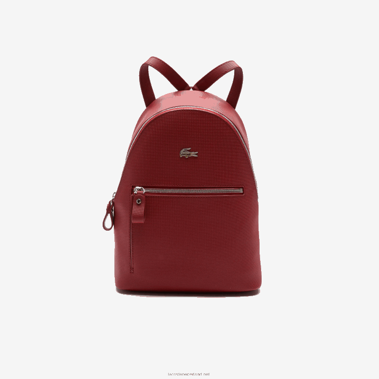 Lacoste dagelijkse klassieke gecoate piqué canvas rugzak 0828H2845 bordeaux c88 vrouwen