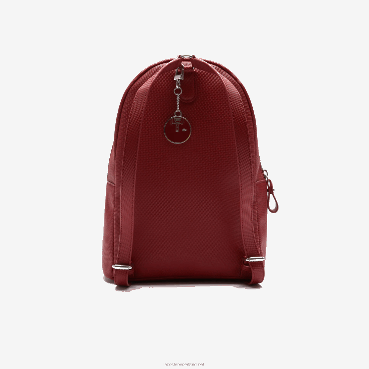 Lacoste dagelijkse klassieke gecoate piqué canvas rugzak 0828H2845 bordeaux c88 vrouwen