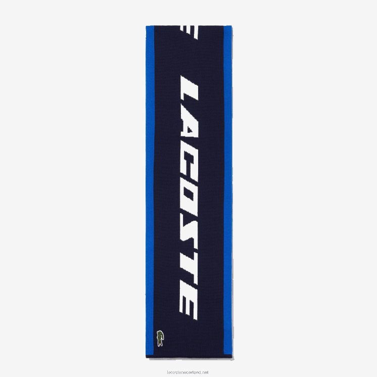 Lacoste sjaal met kleurvlakken 0828H2926 marineblauw wit st1 vrouwen