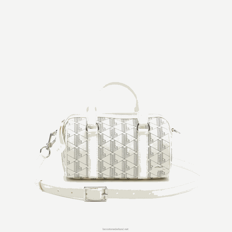 Lacoste Boston-tas met monogramprint 0828H2878 farine sinople f89 vrouwen