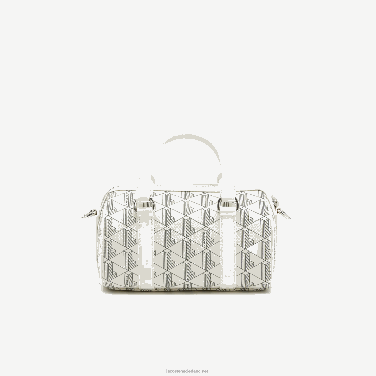 Lacoste Boston-tas met monogramprint 0828H2878 farine sinople f89 vrouwen
