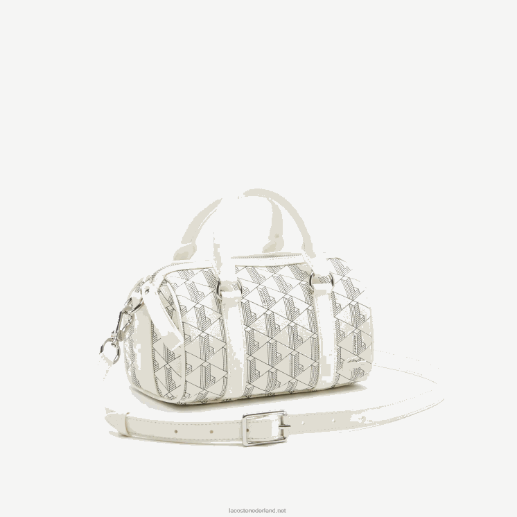 Lacoste Boston-tas met monogramprint 0828H2878 farine sinople f89 vrouwen