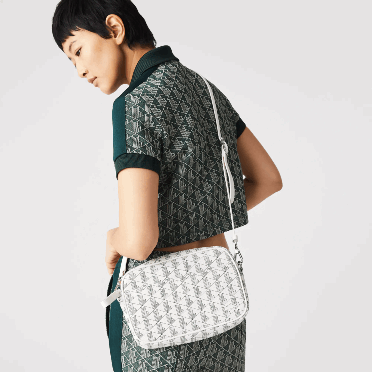 Lacoste Crossover-tas met monogramrits 0828H2856 farine sinople f89 vrouwen