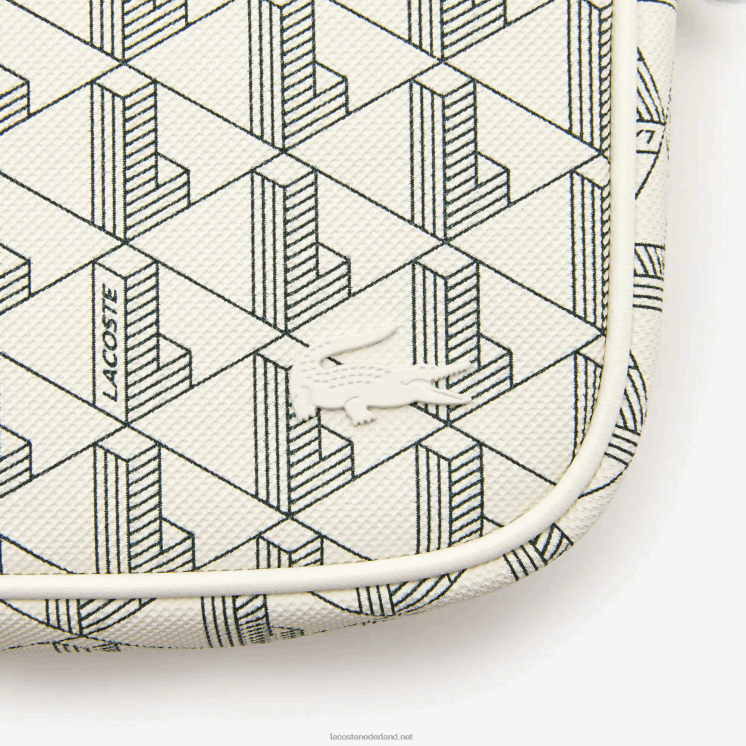 Lacoste Crossover-tas met monogramrits 0828H2856 farine sinople f89 vrouwen