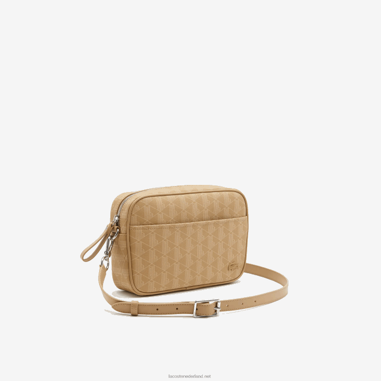 Lacoste Crossover-tas met monogramrits 0828H2857 weens beige l01 vrouwen