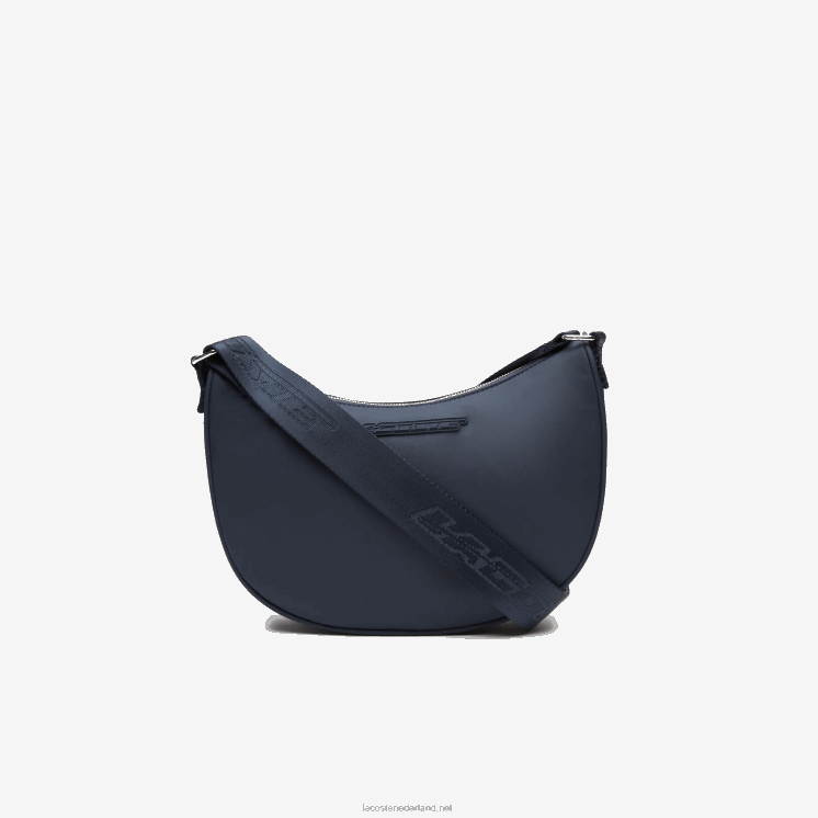 Lacoste Halfmoon tas met contrasterende branding 0828H2796 blauw nuit blanc m05 vrouwen