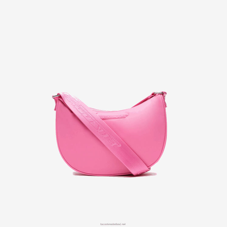 Lacoste Halfmoon tas met contrasterende branding 0828H2797 wilde roos corrida m00 vrouwen