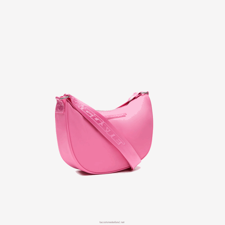 Lacoste Halfmoon tas met contrasterende branding 0828H2797 wilde roos corrida m00 vrouwen