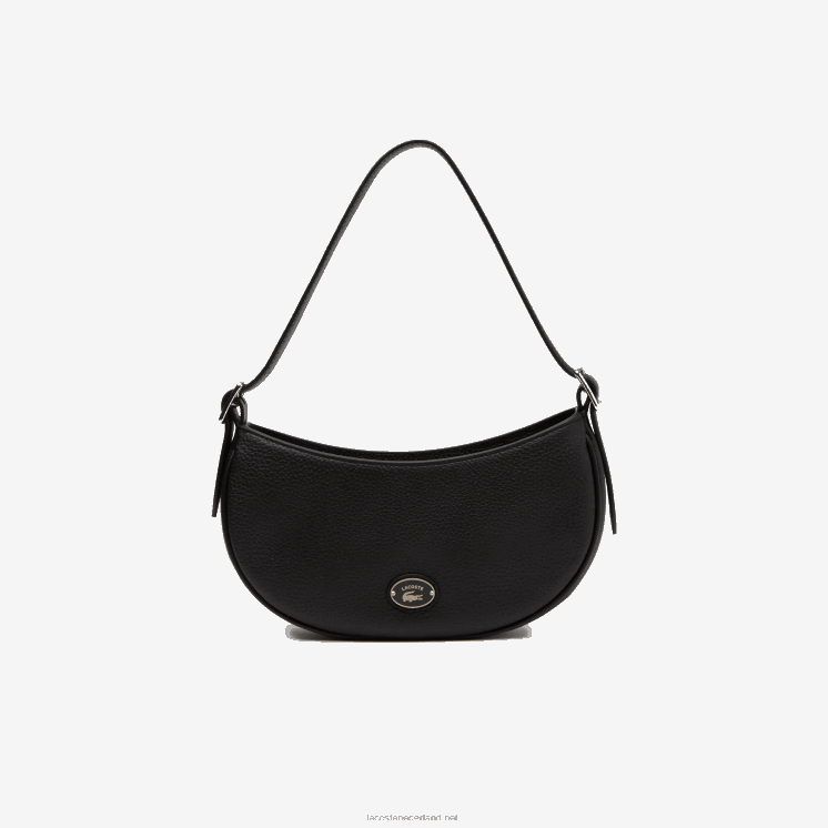 Lacoste Halfmoon tas van topnerf leer 0828H2791 zwart 000 vrouwen