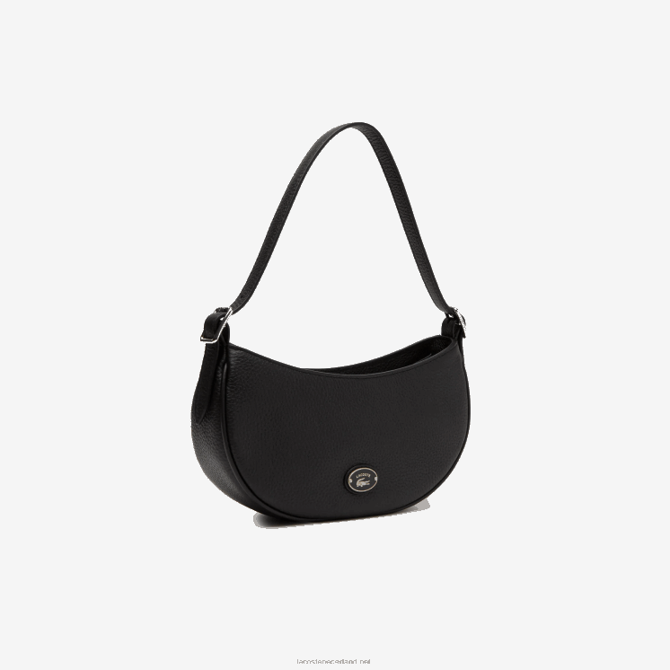 Lacoste Halfmoon tas van topnerf leer 0828H2791 zwart 000 vrouwen