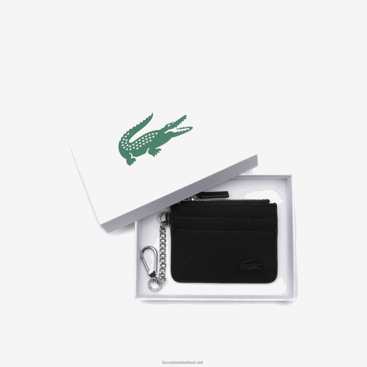 Lacoste Kaarthouder met 4 sleuven met rits 0828H2806 zwart 000 vrouwen