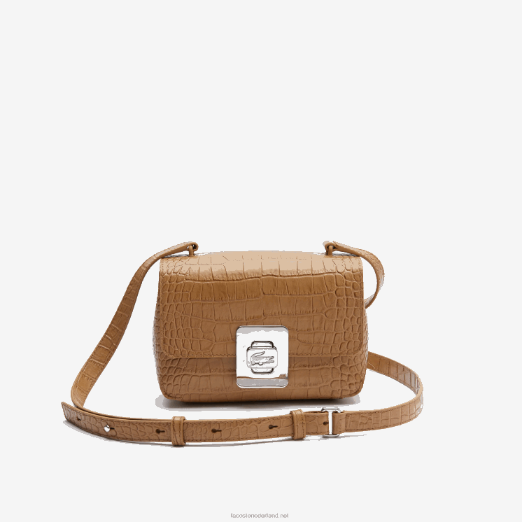 Lacoste amelia lederen handtas met metalen gesp in reliëf 0828H2833 j07 j07 vrouwen