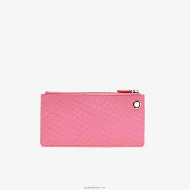 Lacoste anna omkeerbaar dubbel etui met lanyard 0828H2764 reseda corrida l45 vrouwen