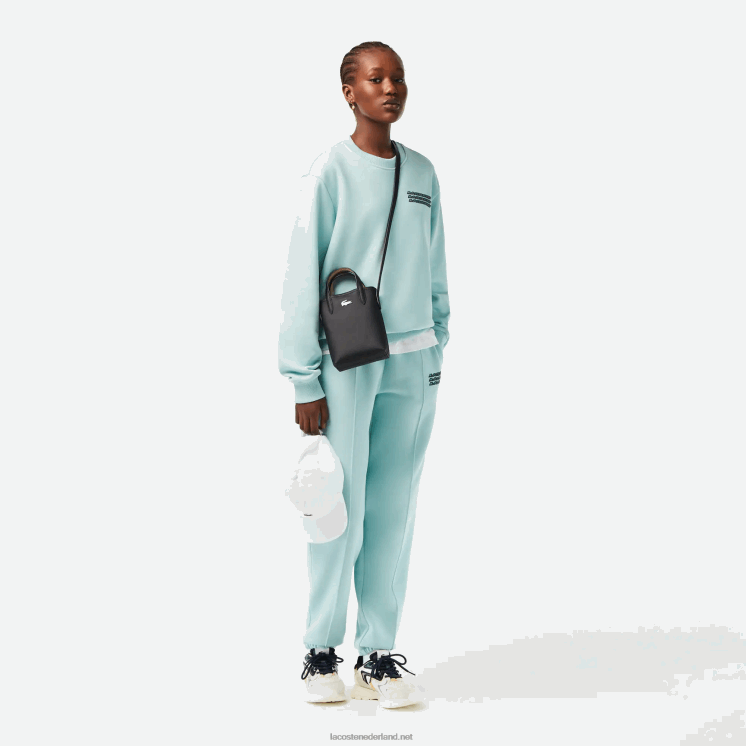Lacoste anna signature petit pique omkeerbare schoudertas 0828H2871 zwarte krema a91 vrouwen