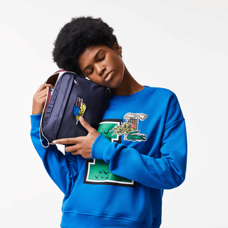 Lacoste cross-over tas met merknaam 0828H2875 marine 166 andrinople l27 vrouwen