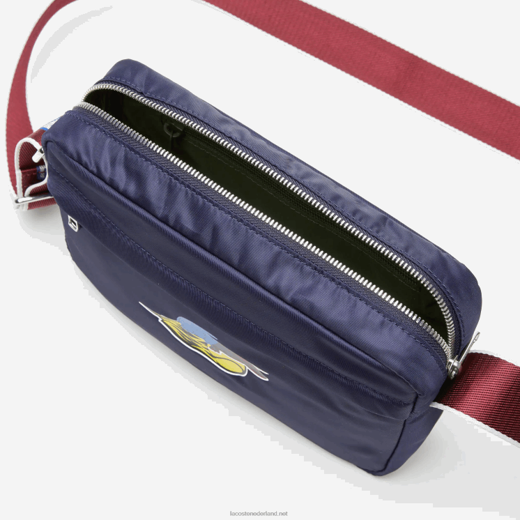 Lacoste cross-over tas met merknaam 0828H2875 marine 166 andrinople l27 vrouwen