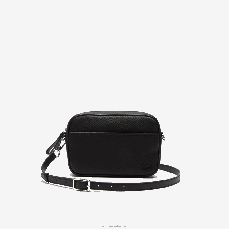 Lacoste cross-over tas met platte zak en ritssluiting 0828H2868 zwart 000 vrouwen