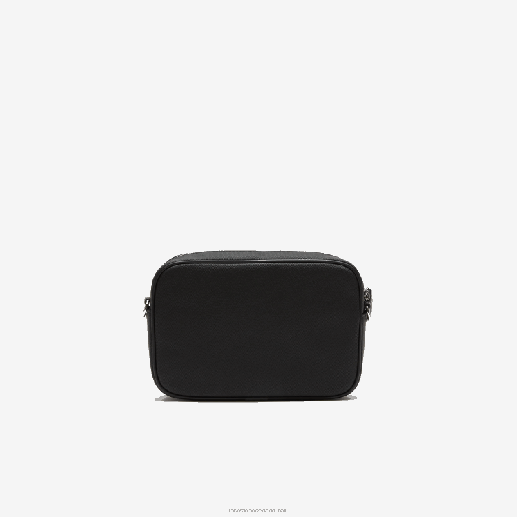 Lacoste cross-over tas met platte zak en ritssluiting 0828H2868 zwart 000 vrouwen