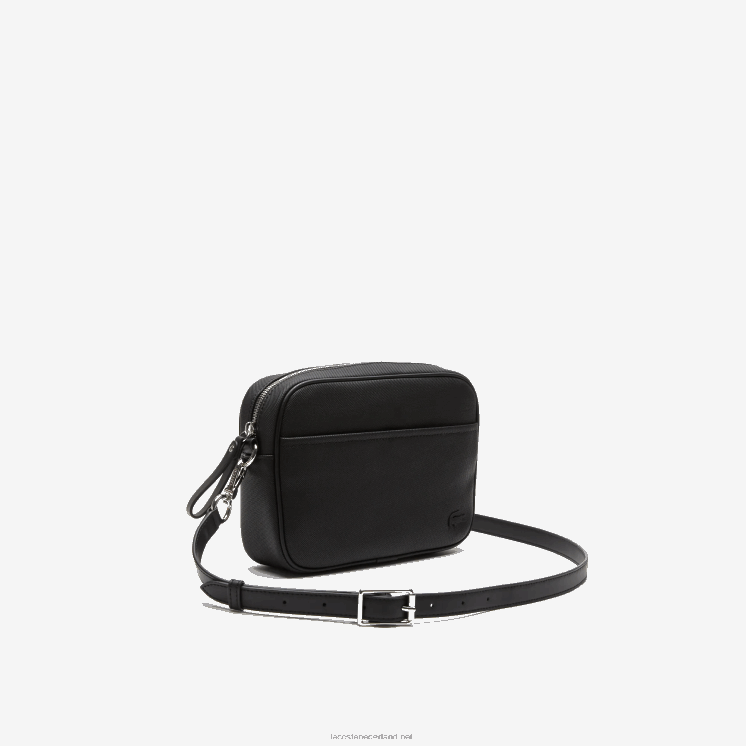 Lacoste cross-over tas met platte zak en ritssluiting 0828H2868 zwart 000 vrouwen
