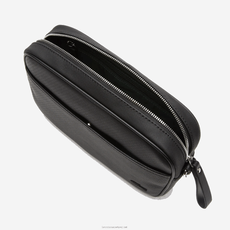 Lacoste cross-over tas met platte zak en ritssluiting 0828H2868 zwart 000 vrouwen
