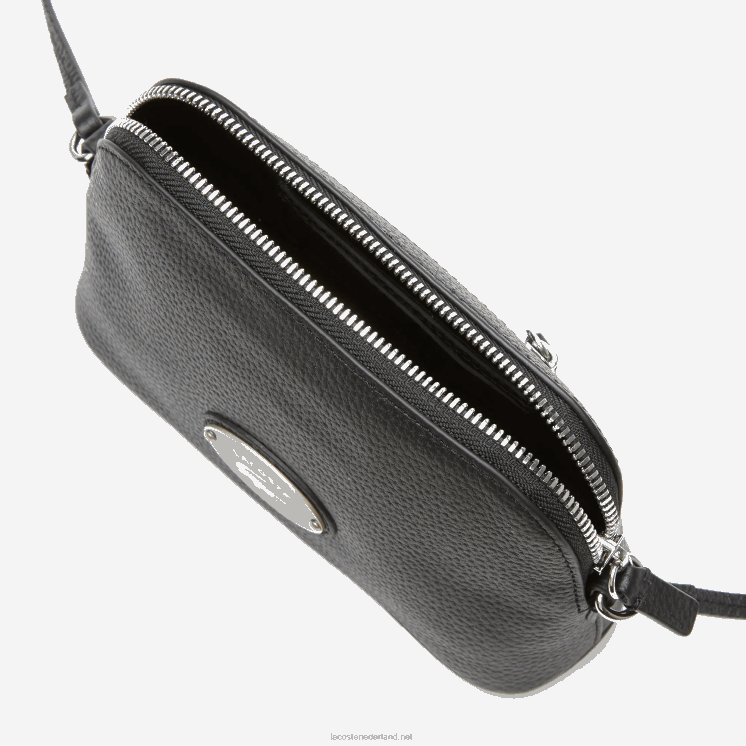 Lacoste crossover tas van generfd leer 0828H2864 zwart 000 vrouwen