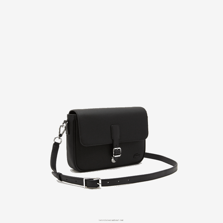 Lacoste gesp vastgemaakte koerierstas 0828H2873 zwart 000 vrouwen