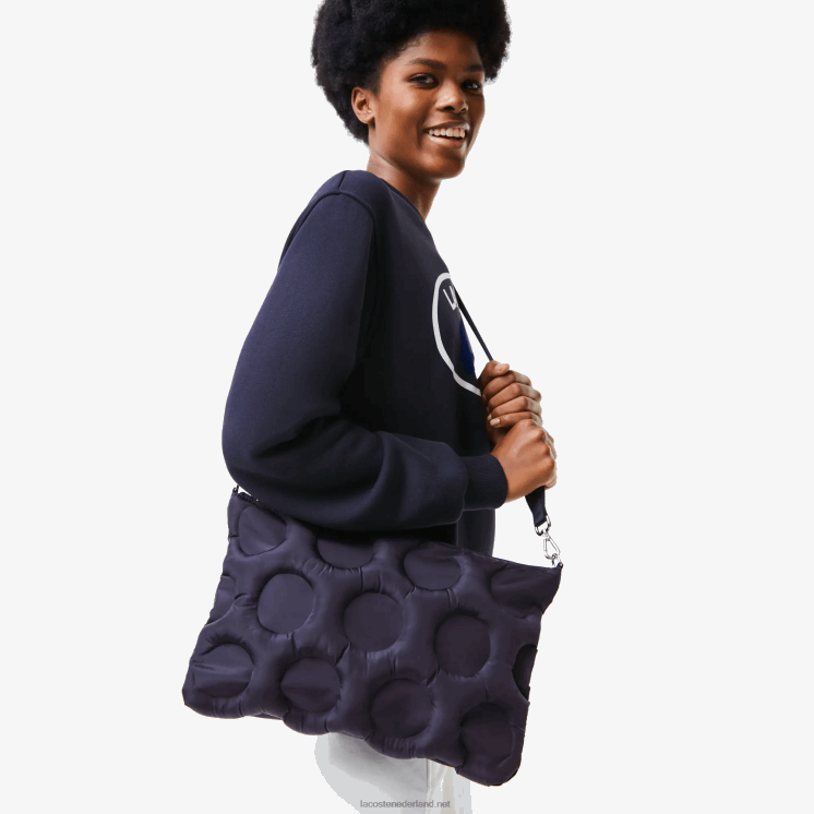 Lacoste gewatteerde cross-over tas met golfbaleffect 0828H2866 abimes l24 vrouwen