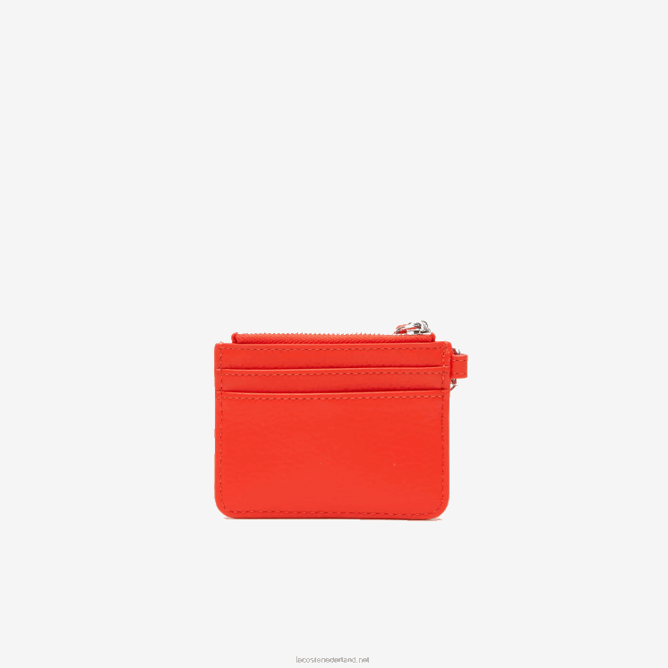 Lacoste karabijnhaak generfd lederen kaarthouder 0828H2809 gang l41 vrouwen