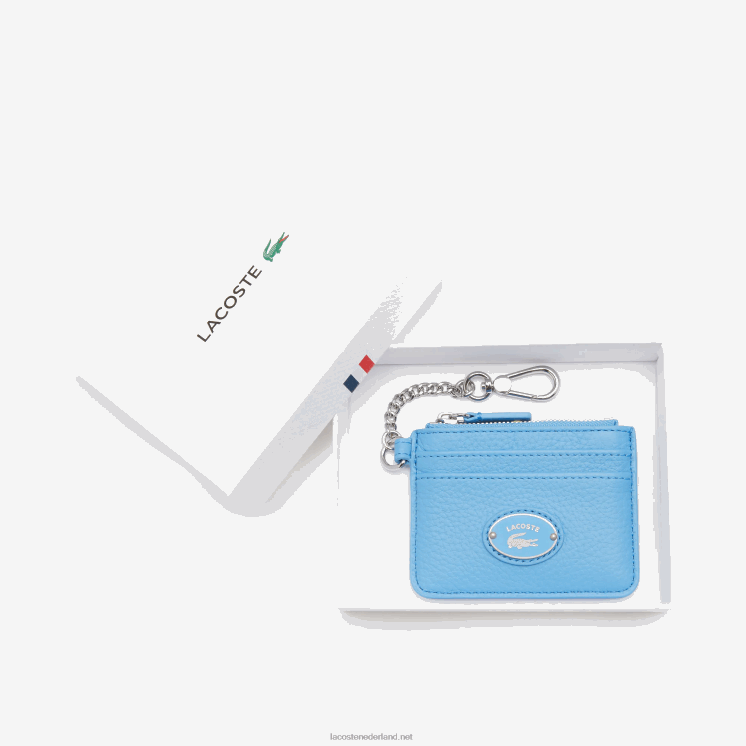 Lacoste karabijnhaak generfd lederen kaarthouder 0828H2811 Argentinië 213 vrouwen