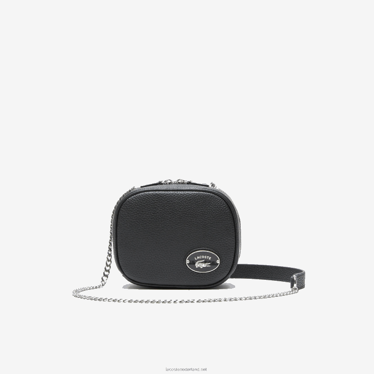 Lacoste kleine crossover tas van generfd leer 0828H2853 zwart 000 vrouwen