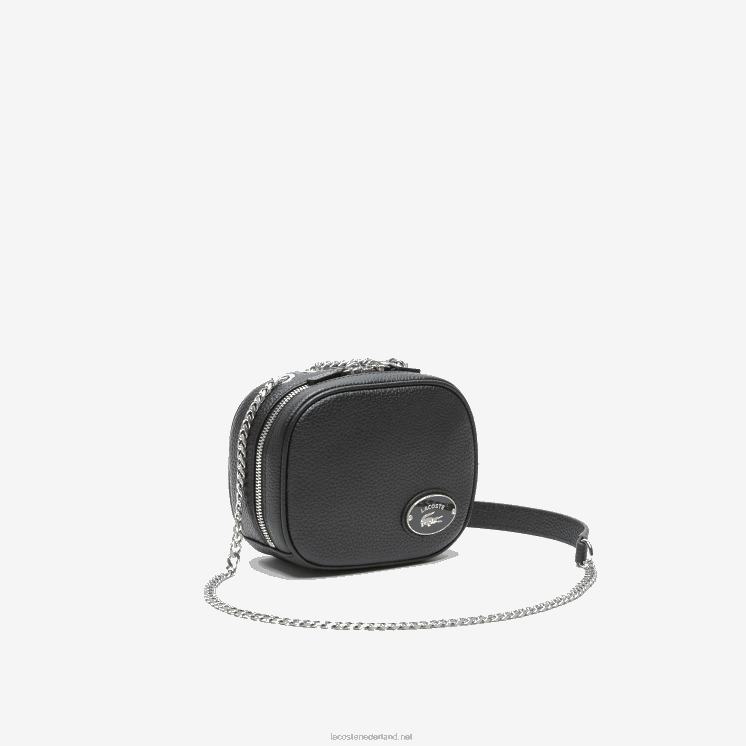 Lacoste kleine crossover tas van generfd leer 0828H2853 zwart 000 vrouwen