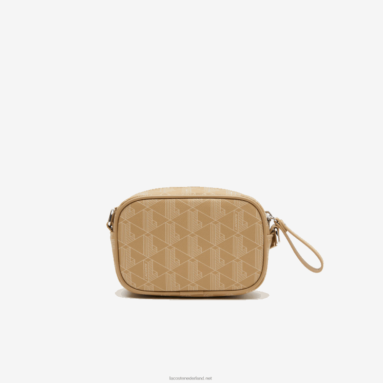 Lacoste kleine schoudertas met monogramprint 0828H2794 weens beige l01 vrouwen