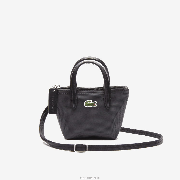 Lacoste l.12.12 afneembare schouderriem boodschappentas 0828H2886 zwart 000 vrouwen