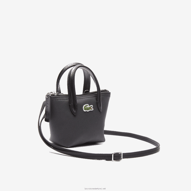 Lacoste l.12.12 afneembare schouderriem boodschappentas 0828H2886 zwart 000 vrouwen
