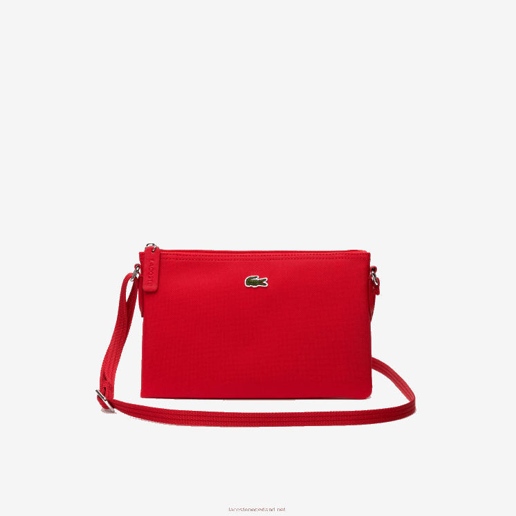 Lacoste l.12.12 concept platte cross-over tas 0828H2771 hoog risico rood 883 vrouwen