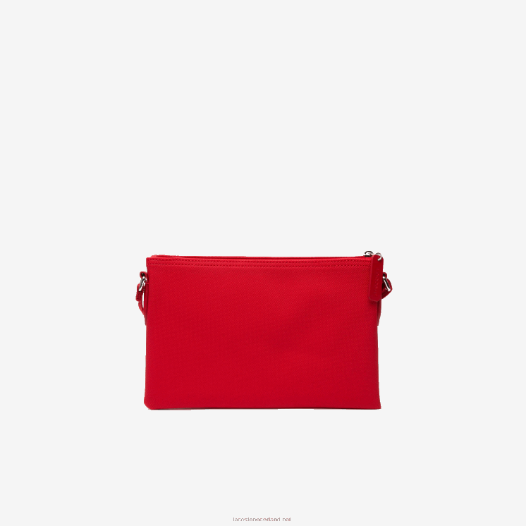 Lacoste l.12.12 concept platte cross-over tas 0828H2771 hoog risico rood 883 vrouwen