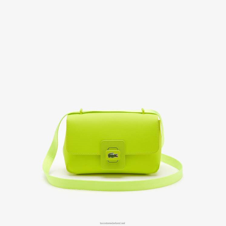 Lacoste l.12.12 cross-over tas met metalen sluiting 0828H2851 limoen k83 vrouwen