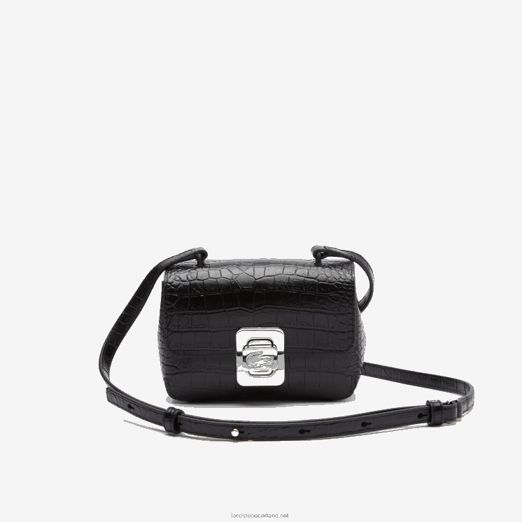 Lacoste leren schoudertas 0828H2888 zwart 000 vrouwen
