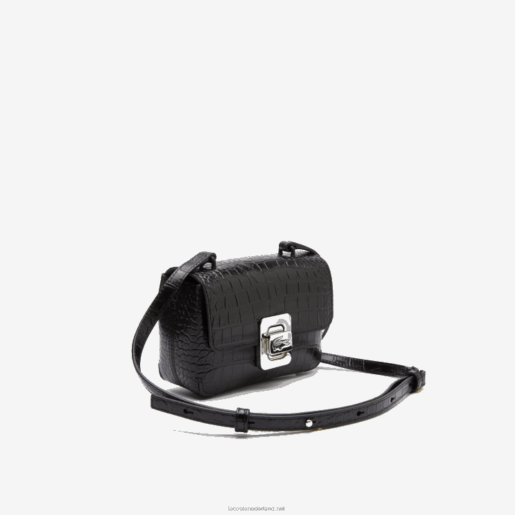 Lacoste leren schoudertas 0828H2888 zwart 000 vrouwen