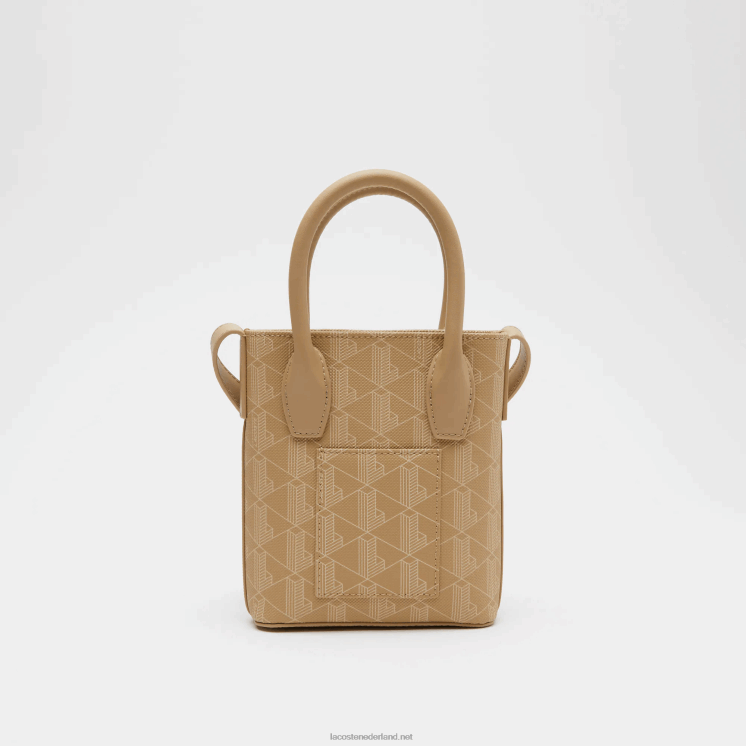 Lacoste mini-tas met monogramprint 0828H2790 weens beige l01 vrouwen