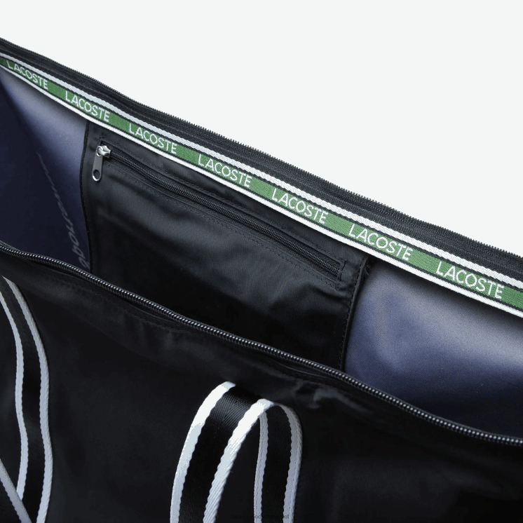 Lacoste opvouwbare weekendtas met contrasterende print 0828H2839 zwart wit 279 vrouwen