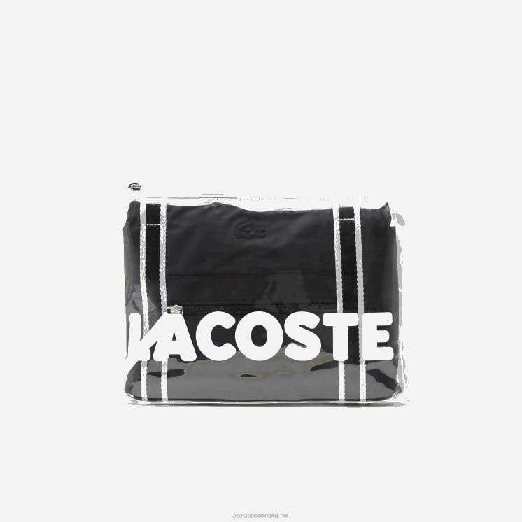 Lacoste opvouwbare weekendtas met contrasterende print 0828H2839 zwart wit 279 vrouwen