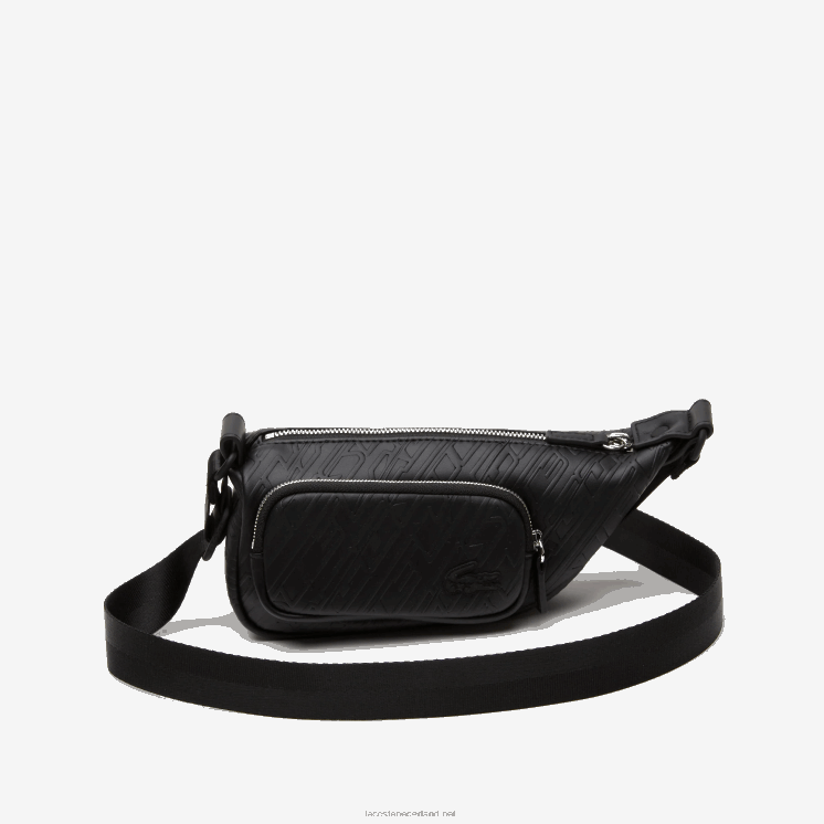 Lacoste schoudertas met logoprint - klein 0828H1964 zwart 000 vrouwen