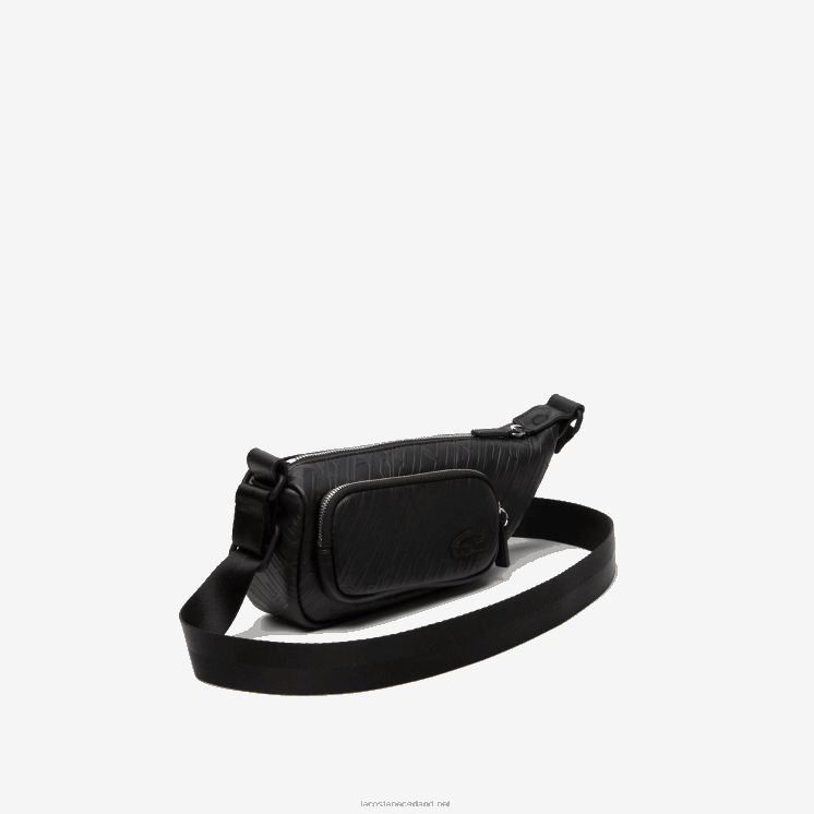 Lacoste schoudertas met logoprint - klein 0828H1964 zwart 000 vrouwen